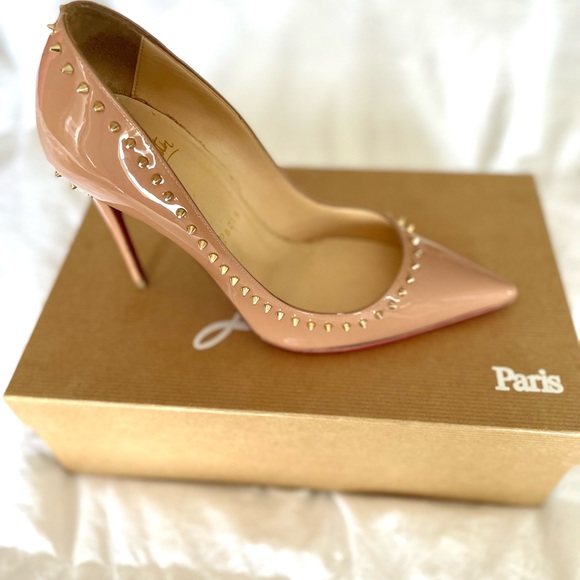 Louboutin Anjalina 100 patent, Nude/light gold, size: 36.5. - Picture 4 of 16